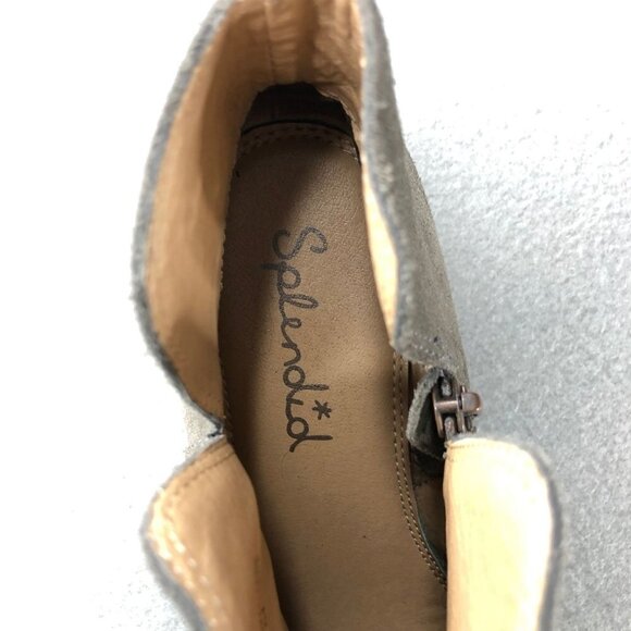 Splendid Gray Suede Side Zip Hamptyn Ankle Boots - Picture 3 of 9